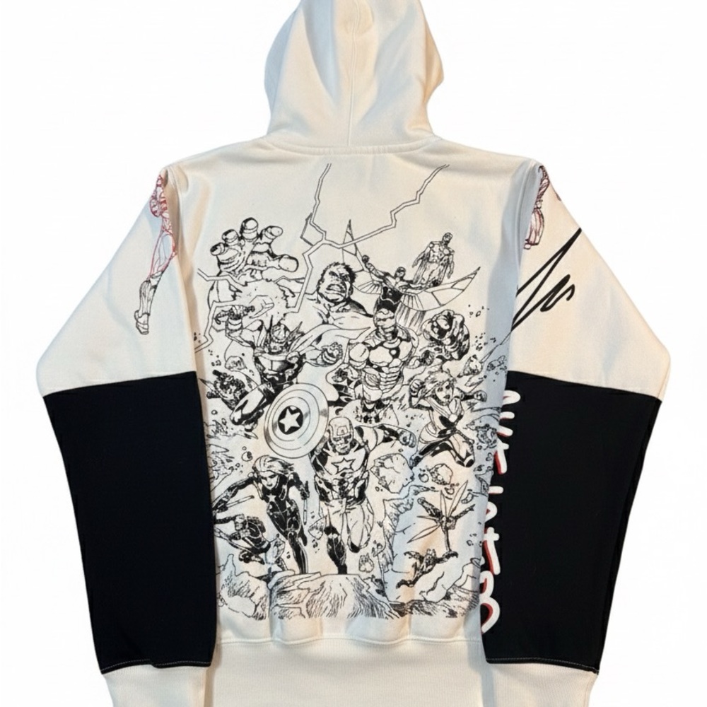 Marvel White Hoodie with Red Logo